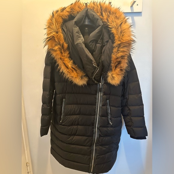 RUDSAK Black Puffer Jacket with Faux Fur Hood - Picture 2 of 12